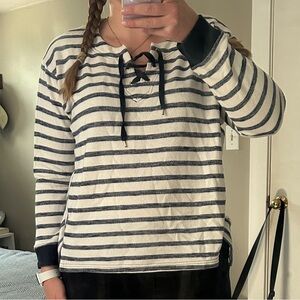 Navy Striped Jones Pullover sweatshirt